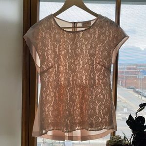 Laundry by Shelli Segal Light Pink Lace Top